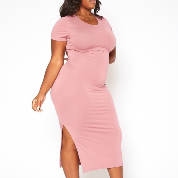 Plus 1x Bellatrix Round Neck Short Sleeve Dress - Picture 1 of 5